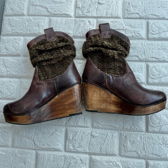 BED STU Brown DISTRESSED Slouch PLATFORM BOOTS 7.5 - Picture 3 of 9